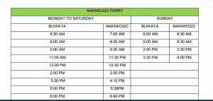 Nakiwogo ferry schedule